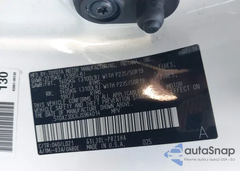 2018 Toyota Sienna Se 8 Passenger из США, поврежденный, VIN 5TDXZ3DC6JS964014